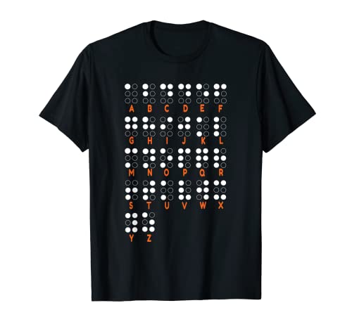 Día Mundial de Braille Letras del alfabeto deterioradas Puntos Braille Camiseta
