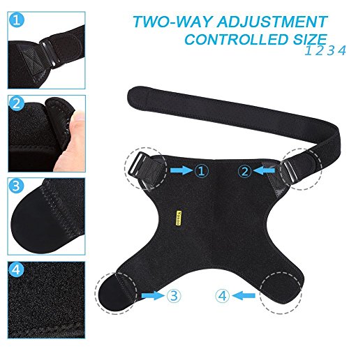 Doact Hombro Apoyo de Neopreno, Ajustable Manguito Rotador Apoyo para Mujer y Hombre Hombro Terapia de Frio Caliente Alivio del Dolor para Ambos Hombros Izquierdo y Hombros Derecho