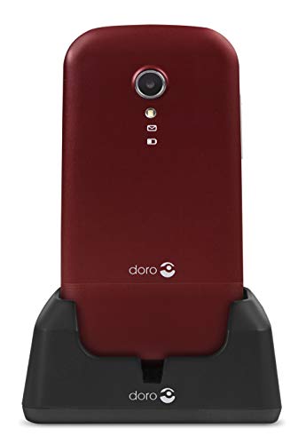 Doro 2404 2.4" 100g Rojo, Blanco Característica del teléfono - Teléfono móvil (Concha, SIM Doble, 6,1 cm (2.4"), 0,3 MP, 1000 mAh, Rojo, Blanco)