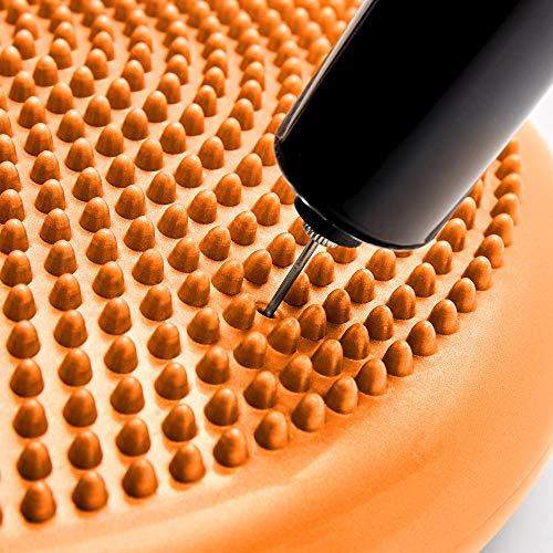 #DoYourFitness Cojin Equilibrio »Blowup« Bomba incluida/Disco de equilibro para Entrenamiento, rehabilitación, Ejercicios de Espalda/Cojin Wobble, 33 cm/Peso máximo 140 kg/Naranja