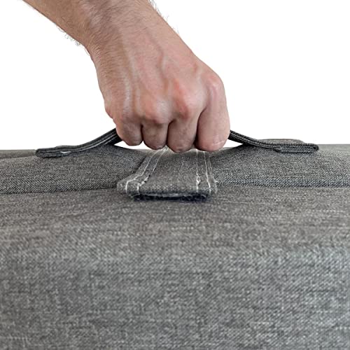Duérmete Online Gris Oscuro Colchón Plegable Eureka para Invitados con Cierre y Asa | Espuma de Gran Densidad (Extrafirme) y Funda en Loneta Desenfundable, Muy Transpirable, 80 x 190