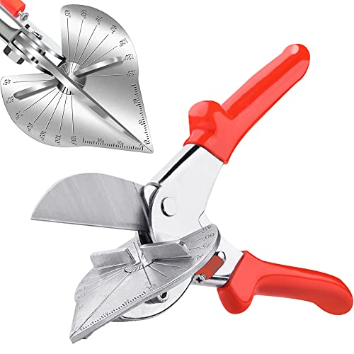 DURANTEY Cortador de Inglete Cortadora de Angulos para Madera 45-135 ° Cortador de Cizalla de Mano Tijeras Ingletadoras para Cortar Moldear Tubería de Plástico de PVC/PPR/PE Rama Alambre