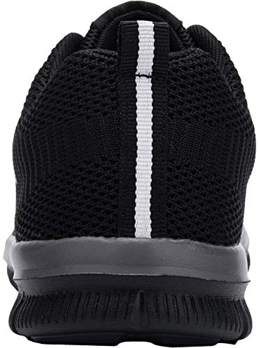 DYKHMATE Zapatillas de Deportes Hombre Ligero Transpirable Zapatos para Correr Gimnasio Casual Sneakers (Negro Gris,44 EU)