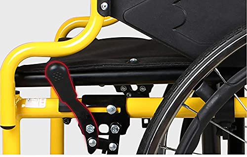 DYR Silla de Ruedas de Transporte Plegable, Silla de Ruedas Manual Liviana con Freno de Mano y reposabrazos para Adultos jóvenes, Personas Mayores, Personas discapacitadas (Amarillo)
