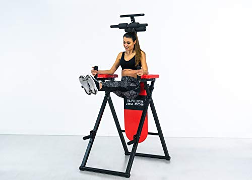 ECODE Tabla de inversión gravitacional Plegable MULTIGYM 6 EN 1 Power Tower. Regulable, Gimnasio en casa, Calistenia