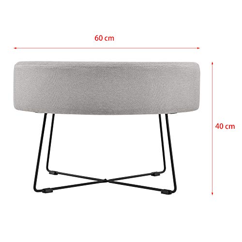 [en.casa] Mesa de Centro Mesa Auxiliar Redonda 40 x 60 cm Mesita de Noche Mesa de café y té Gris y Negro
