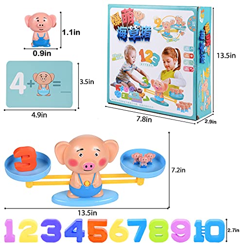 Equilibrar Juguete de Números,Juguete Animal Balanza, Juguete Educativo Niños Balanza de Equilibrio Números Tarjetas,Regalo Divertido para Niños,Ideal para Niños Aprender los Números
