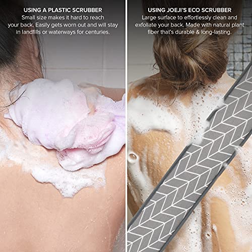 Esponja exfoliante espalda de fibra vegetal natural, esponja exfoliante para hombres y mujeres, cepillo ducha para espalda alivia la piel áspera. Cepillo espalda ducha. Esponja exfoliante corporal.