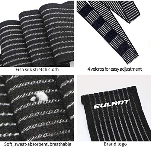 EULANT 2 vendajes elásticos de 180 cm, vendaje de compresión para el codo, vendaje elástico para rodillas, tobillos y muslos, vendaje de compresión para deporte