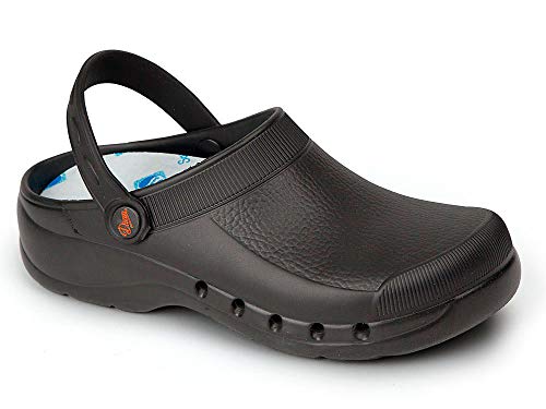 EVA Color Negro Talla 38, Zueco de Trabajo para sanidad y hostelería Unisex Certificado CE EN ISO 20347 Marca DIAN