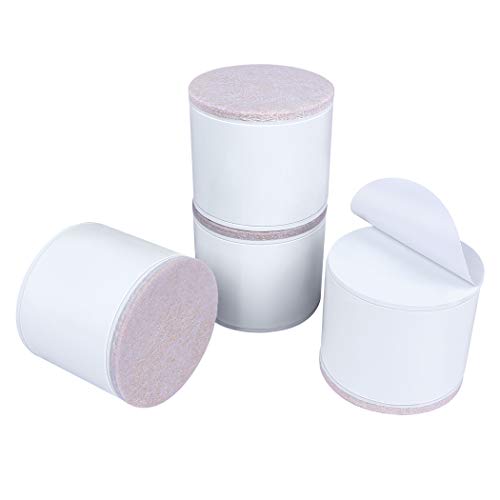 Ezprotekt Elevadores de Muebles 2" de Altura, Elevadores de Cama Autoadhesivos de 2.4" de Diámetro, Añaden 2" de Altura a las Camas Sofás, Redondos Blanco
