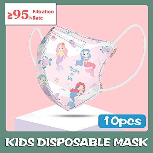 FACAIAFALO 10 Unidades Unisex Niños Desechables Infantil de Filtro de Elásticos Bufanda Moda Universal 5 Capa Elástico Earloop Neckerchief Chal Bandanas para 0-4 años (02#D)