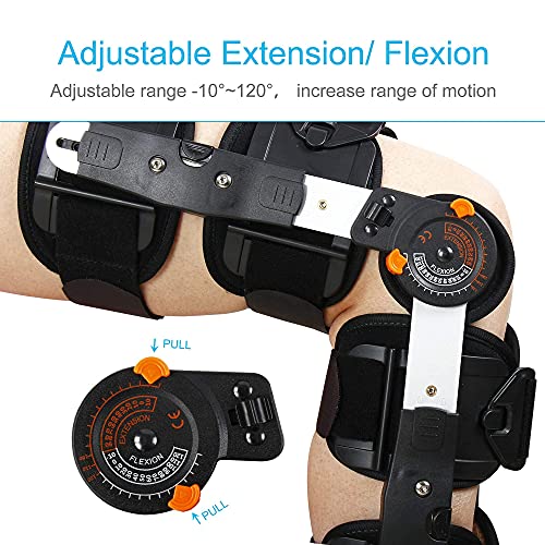 FACAZ Ortesis de Rodilla ROM con bisagras Ortesis de Rodilla Soporte de Pierna de Rodilla Adecuado para recuperación de Lesiones de Rodilla, rehabilitación postoperatoria de Artritis o Fractura