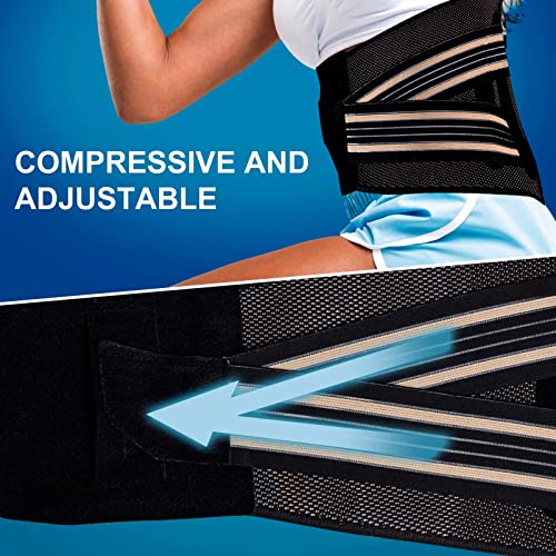 Faja lumbar para hombre y mujer con apoyo flexible y ajustable | Faja deportiva para gimnasio o trabajo | Alivia y previene lesiones (S)