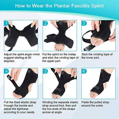 Fascitis Plantar FéRula Nocturna para la Tendinitis de Aquiles Alivio Del Dolor, CaíDa Del Pie Soporte OrtopéDico Apoyo para Mujeres y Hombres se Adapta para El Pie Izquierdo y Derecho (Base)