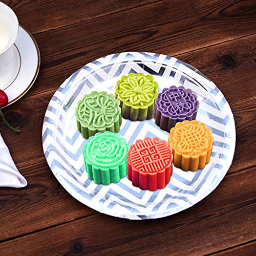 FineGood - Molde para pasteles de luna con 12 sellos de galletas, diseño de flores, 50 g de presión a mano, herramientas para hornear galletas