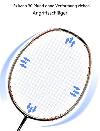 FRSRNTG Raqueta de bádminton fibra de carbono ligera adultos profesional oro FR100