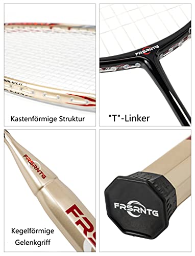 FRSRNTG Raqueta de bádminton fibra de carbono ligera adultos profesional oro FR100