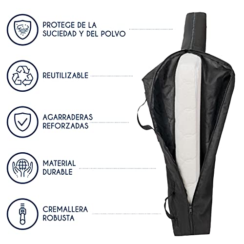Funda Protector de Colchon Amacenamiento y Mudanzas para Colchones 90x200 x 25 cm - Cama 90x200 cm - 4 Asas y Cierre Zip - Funda Colchon Impermeable, Funda para Guardar colchon