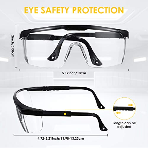 Gafas de Seguridad, Gafa de Protección, Gafas a Prueba de Polvo, Gafas Protectoras, Plegable Gafas Protectoras, para Uso Industrial, Agrícola o de Laboratorio (1 Par)
