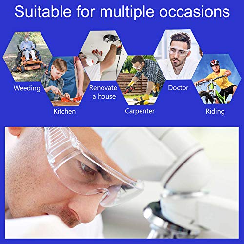 Gafas de Seguridad, ZHIKE Clear Anti-Fog and Scratch Reduction Goggle para Trabajo y Deporte, Hombres, Mujeres (2 PCS)