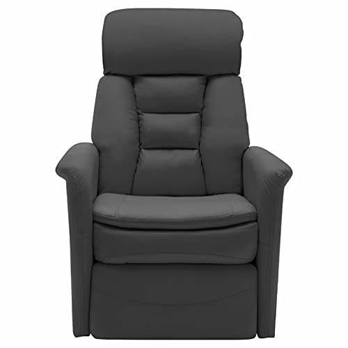 Gawany Sillón de Masaje Reclinable Sillón Reclinable Eléctrico Sillón Reclinable con Sistema de Elevación de Cuero Sintético Gris Antracita 73 x 93 x 104 cm