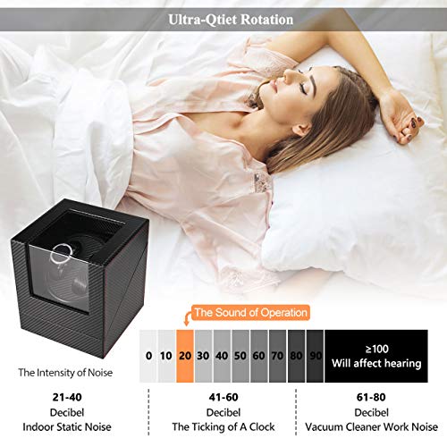 Gifort Caja de Relojes Automaticos Estuche para 2 Relojes, Watch Winder de Cuero PU Super Silencioso Caja Organizadora de Relojes Hombre Mujer, Alimentado por Batería o Red