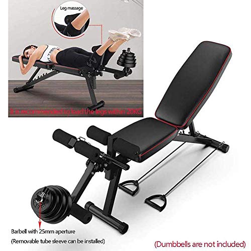 GJG Banco De Pesas Ajustable, Taburete con Mancuernas Plegable, con Extensión De Piernas Y Flexión De Piernas, Entrenamiento En Casa, Gimnasio, Levantamiento De Pesas