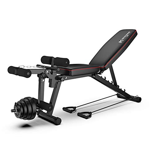 GJG Banco De Pesas Ajustable, Taburete con Mancuernas Plegable, con Extensión De Piernas Y Flexión De Piernas, Entrenamiento En Casa, Gimnasio, Levantamiento De Pesas