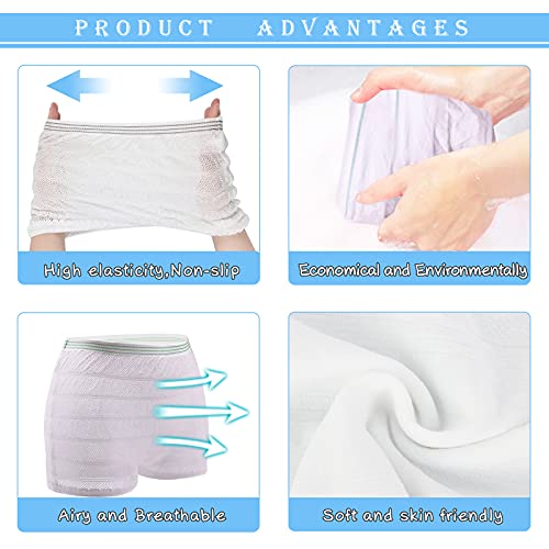 GOOKALA Braguitas de Maternidad, Paquete de 5 Ropa Interior Posparto Pantalones de Maternidad Desechables con Sección- C Transpirables y Elásticos para Mujeres Después del Nacimiento L