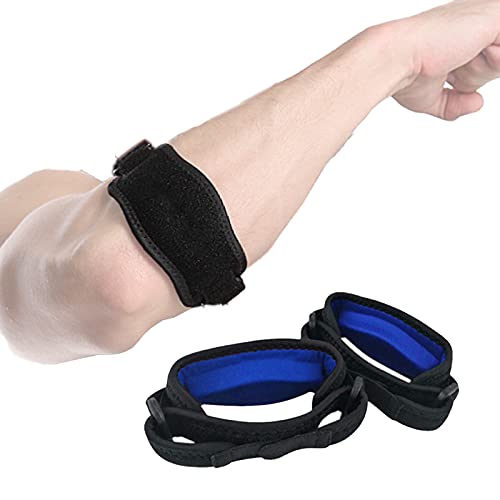 Goosom Codera para tenis, codos, tendinitis, protector de fitness, EVA, para epicondilitis tendinitis, longitud ajustable, E36, negro, 2 unidades
