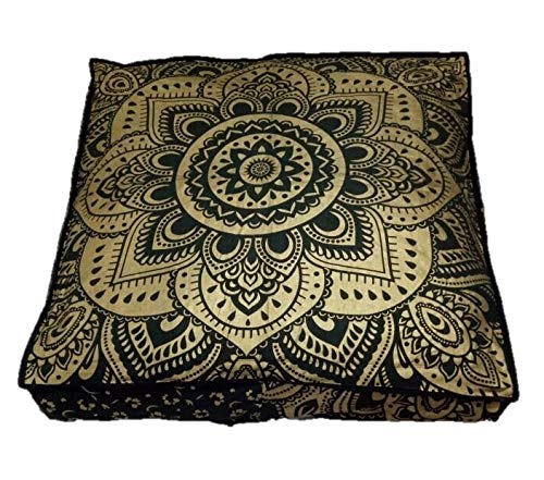 Grande Grande Mandala Cuadrado Suelo Funda De Almohadón Puf meditación Cojín Asiento Hippie Colores Decorativos Boho Bohemio Cama para Perro Indio