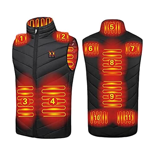 GYYlucky Chaleco calefactable para Hombre con batería, Chaqueta calefactora eléctrica Ligera para Hombre, Chaleco Recargable por USB con Bolsillos (Color : Black, Size : M)