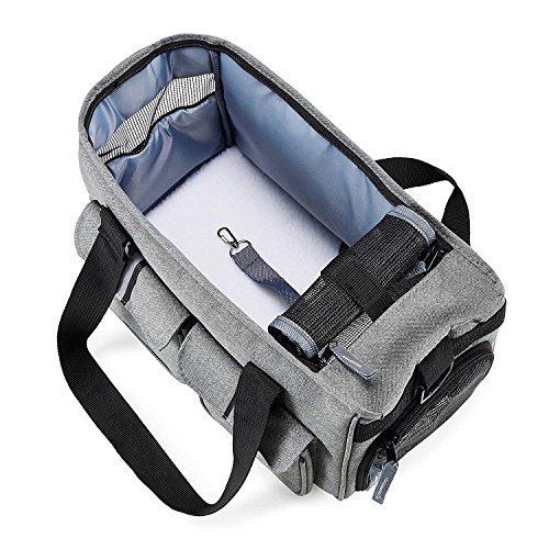 HAPPY HACHI Bolsa para Mascotas Perro Gato para Viaje Transporte Coche Cómodo Seguro Talla Mediana Pequeña Portador de Mascotas Gris