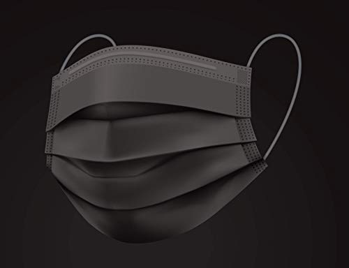 Health Care Made in Italy - (5 sobres de 10) 50 Mascarillas Médico Quirúrgicas Tipo II -2 - Desechables de 3 capas - Certificado CE - 3 capas - Polipropileno- (Negro)