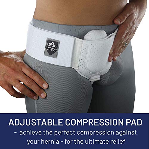 Hernia Guard por Everyday Medical I Cinturón de Hernia Inguinal para Hombres I Lado Izquierdo o Derecho I Braguero de Soporte para Hernia Inguinal con Correa de Cintura Ajustable I S/M