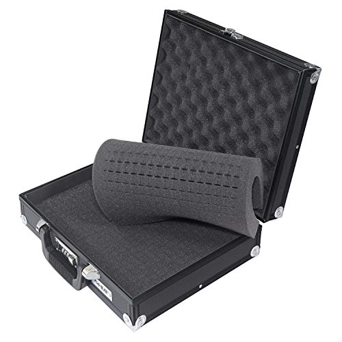 HMF 14531-02 Maletín de Aluminio con Espuma para Cámaras de Fotos y Armas | 36,5 x 29 x 12 cm | Negro
