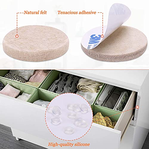 Hocerlu Fieltro Adhesivo, 181 Piezas Almohadillas para Muebles Premium-Una Variedad de Tamaños, Súper Adherencia, no se Cae Fácilmente, se Adapta Perfectamente a Todo Tipo de Muebles