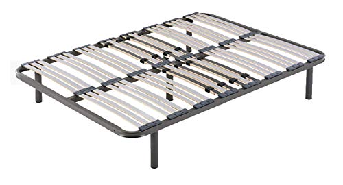 HOGAR24 ES Cama Completa - Colchón Viscoelástico Viscorelax + Somier Multiláminas + 5 Patas de 32cm + Almohada de Fibra, 120x200 cm