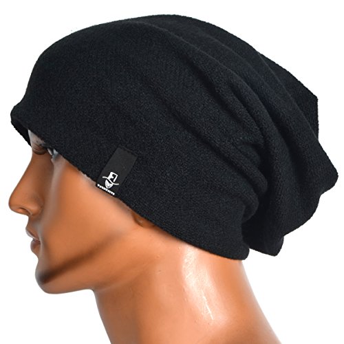 Hombre Algodón Negro Gorro Casquete Holgado Invierno Verano Sombreros