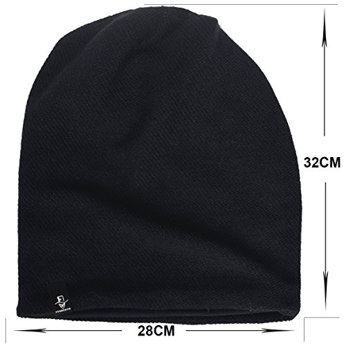 Hombre Algodón Negro Gorro Casquete Holgado Invierno Verano Sombreros