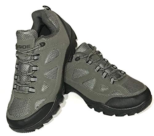Hombres Gris Ortopédico Diabético Hospital Enfermera Cuidado de la Salud Absorbe Choque Trek Caminata Flexible Zapato, color Gris, talla 40 2/3 EU