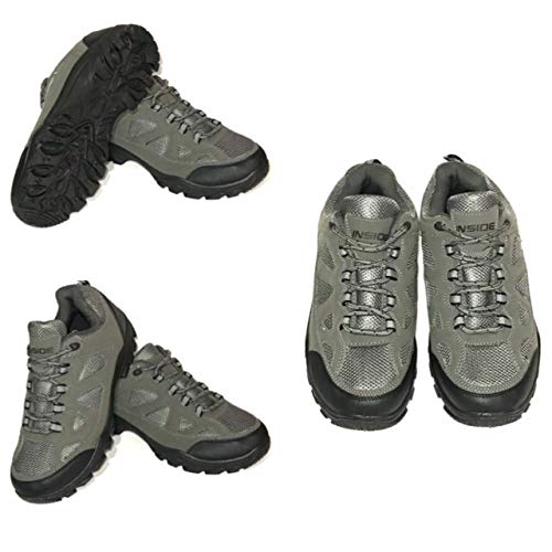 Hombres Gris Ortopédico Diabético Hospital Enfermera Cuidado de la Salud Absorbe Choque Trek Caminata Flexible Zapato, color Gris, talla 40 2/3 EU