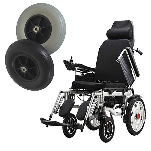 HRD 2 Piezas Ruedas para Sillas de Ruedas 200 X 50 mm,PU Neumático Sólido,Trabajo Pesado,Resistente al Desgaste,Rueda Delantera Repuesto para Silla de Ruedas Eléctrica
