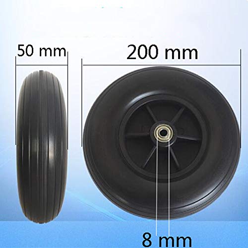 HRD 2 Piezas Ruedas para Sillas de Ruedas 200 X 50 mm,PU Neumático Sólido,Trabajo Pesado,Resistente al Desgaste,Rueda Delantera Repuesto para Silla de Ruedas Eléctrica