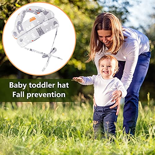 Hwtcjx protector cabeza bebe, casco bebe, 1 pieza Protector de cabeza infantil, Hecho de algodón agradable para la piel, transpirable, ajustable, para niños de 6 meses a 5 años