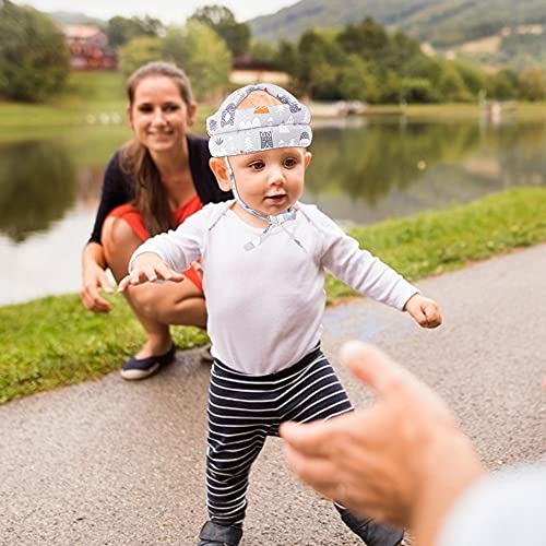 Hwtcjx protector cabeza bebe, casco bebe, 1 pieza Protector de cabeza infantil, Hecho de algodón agradable para la piel, transpirable, ajustable, para niños de 6 meses a 5 años