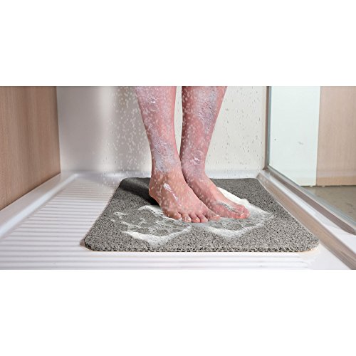 Hydro Wonder® - Alfombrilla antideslizante de lujo para bañera y ducha, 40 x 60 cm, en color beige o gris, producto original anunciado en la televisión alemana, gris, 40 x 60 cm