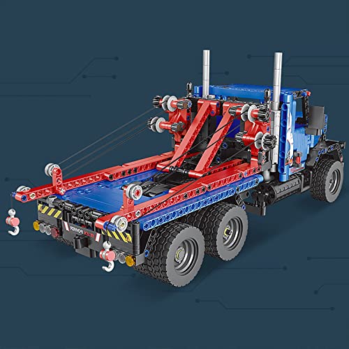HZIH Technics Bloque De Construcción De Remolque,2.4G/App Control Remoto Remolque Eléctrico Juguete Bloque De Construcción Ensamblado De Partículas Pequeñas,Compatibles con Lego Technic A