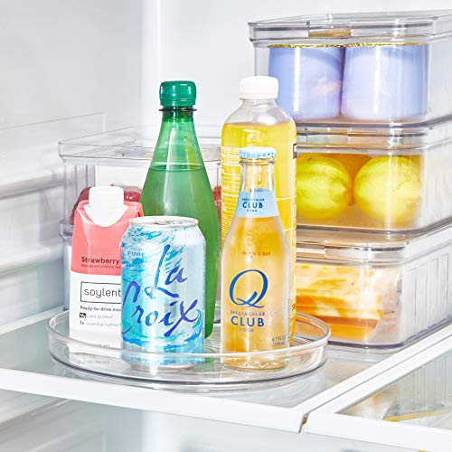 iDesign Organizador de cocina, plato giratorio pequeño de plástico sin BPA para la despensa, porta especias giratorio para tarros de almacenamiento y especias, transparente
